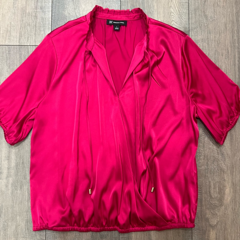 INC International Concepts Fuchsia Blouse Size Large